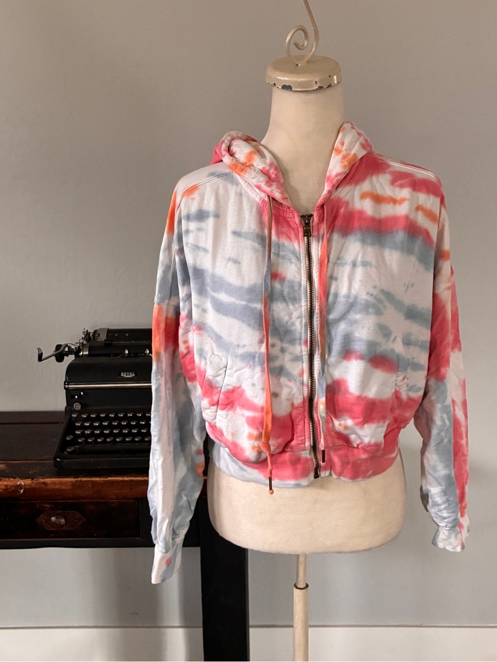 Young Fabulous and Broke Tie Dye Cropped
Full Zip Hoodie - Size Medium